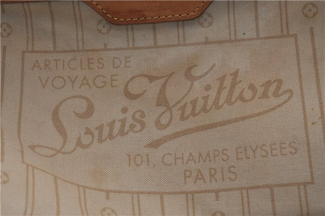 Authentic Louis Vuitton Damier Azur Neverfull MM Tote Bag N51107 LV 0035E