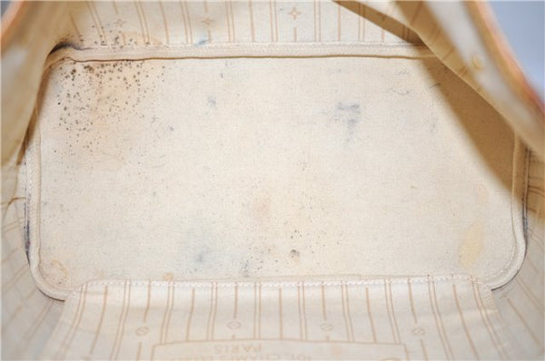 Authentic Louis Vuitton Damier Azur Neverfull MM Tote Bag N51107 LV 0035E