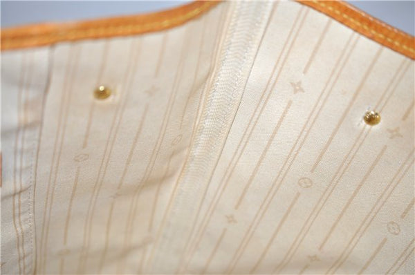 Authentic Louis Vuitton Damier Azur Neverfull MM Tote Bag N51107 LV 0035E