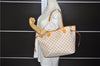 Authentic Louis Vuitton Damier Azur Neverfull MM Tote Bag N51107 LV 0035E