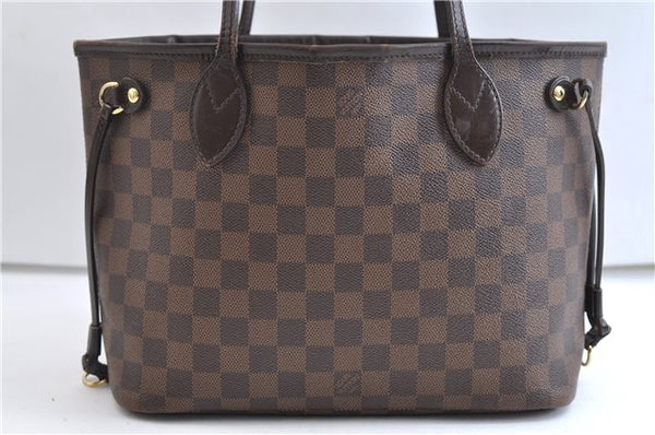 Authentic Louis Vuitton Damier Neverfull PM Shoulder Tote Bag N51109 LV 0180F