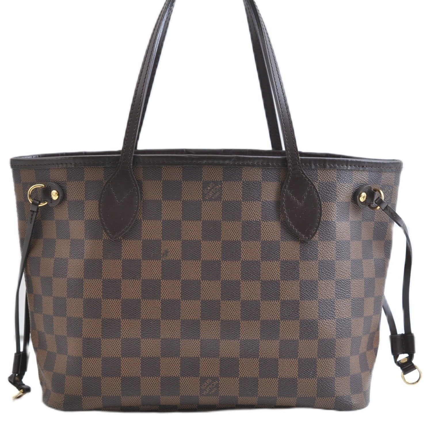 Authentic Louis Vuitton Damier Neverfull PM Shoulder Tote Bag N51109 LV 0325F