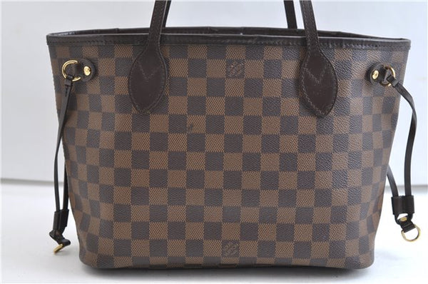Authentic Louis Vuitton Damier Neverfull PM Shoulder Tote Bag N51109 LV 0325F
