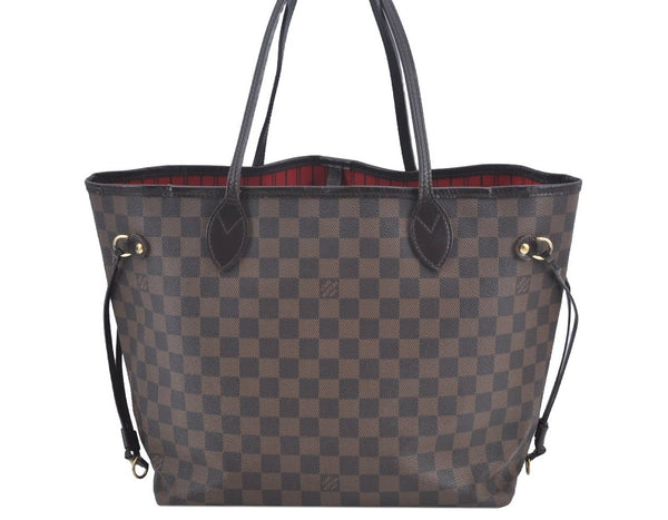 Authentic Louis Vuitton Damier Neverfull MM Shoulder Tote Bag N51105 LV 0333F