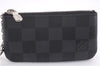 Authentic Louis Vuitton Damier Graphite Pochette Cles Coin Case N60155 Box 0358F