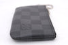 Authentic Louis Vuitton Damier Graphite Pochette Cles Coin Case N60155 Box 0358F