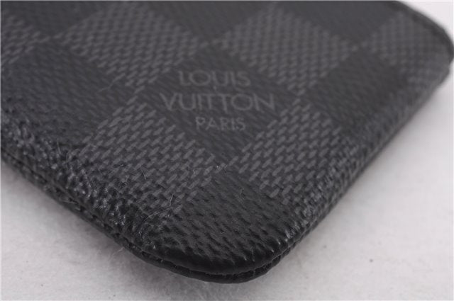Authentic Louis Vuitton Damier Graphite Pochette Cles Coin Case N60155 Box 0358F