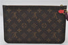 Authentic Louis Vuitton Monogram Neverfull Pouch Purse Clutch Bag Purple 0367F