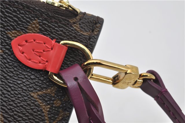 Authentic Louis Vuitton Monogram Neverfull Pouch Purse Clutch Bag Purple 0367F