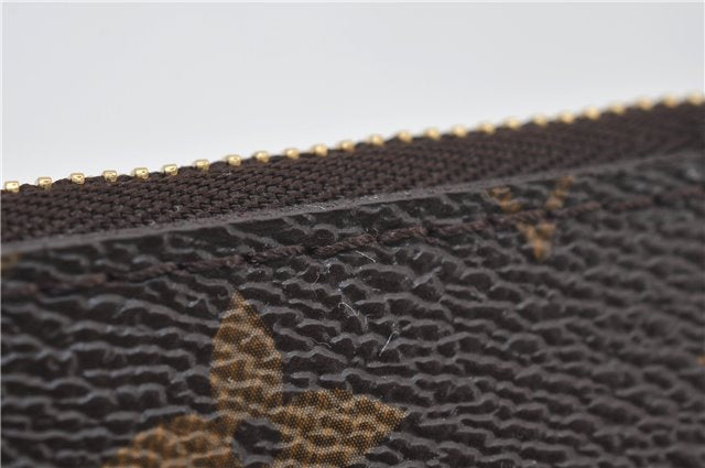 Authentic Louis Vuitton Monogram Neverfull Pouch Purse Clutch Bag Purple 0367F