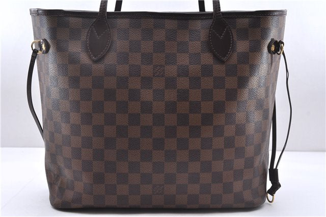 Authentic Louis Vuitton Damier Neverfull MM Shoulder Tote Bag N51105 LV 0413E