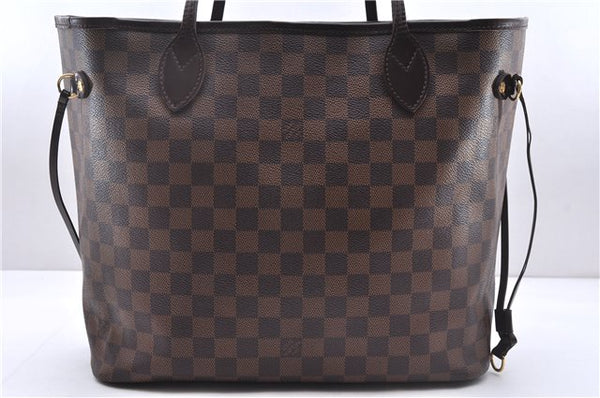 Authentic Louis Vuitton Damier Neverfull MM Shoulder Tote Bag N51105 LV 0413E
