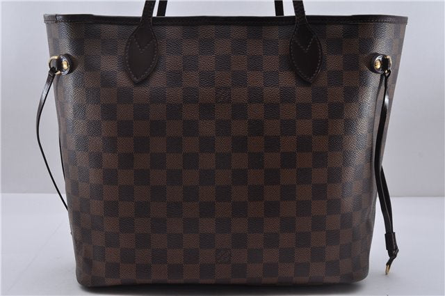 Authentic Louis Vuitton Damier Neverfull MM Shoulder Tote Bag N51105 LV 0413E
