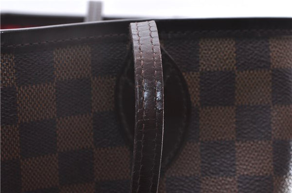 Authentic Louis Vuitton Damier Neverfull MM Shoulder Tote Bag N51105 LV 0413E