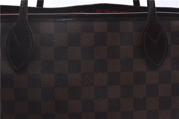 Authentic Louis Vuitton Damier Neverfull MM Shoulder Tote Bag N51105 LV 0413E