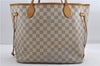 Authentic Louis Vuitton Damier Azur Neverfull MM Tote Bag N51107 LV 0508E