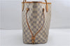 Authentic Louis Vuitton Damier Azur Neverfull MM Tote Bag N51107 LV 0508E