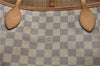 Authentic Louis Vuitton Damier Azur Neverfull MM Tote Bag N51107 LV 0508E