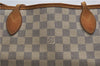 Authentic Louis Vuitton Damier Azur Neverfull MM Tote Bag N51107 LV 0508E