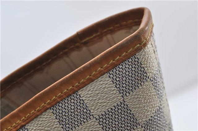 Authentic Louis Vuitton Damier Azur Neverfull MM Tote Bag N51107 LV 0508E