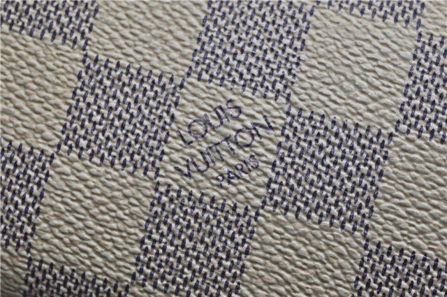 Authentic Louis Vuitton Damier Azur Neverfull MM Tote Bag N51107 LV 0508E