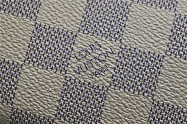 Authentic Louis Vuitton Damier Azur Neverfull MM Tote Bag N51107 LV 0508E