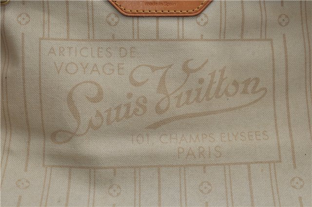 Authentic Louis Vuitton Damier Azur Neverfull MM Tote Bag N51107 LV 0508E