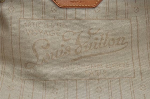 Authentic Louis Vuitton Damier Azur Neverfull MM Tote Bag N51107 LV 0508E