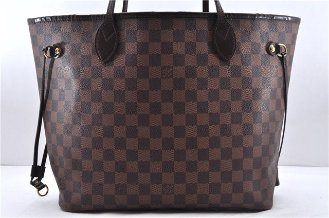 Authentic Louis Vuitton Damier Neverfull MM Shoulder Tote Bag N51105 LV 0707E