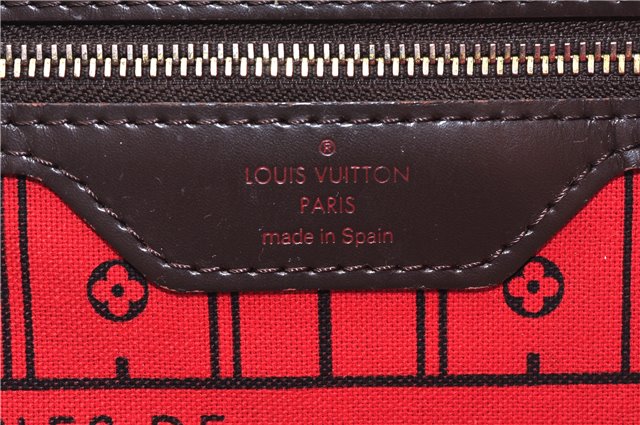 Authentic Louis Vuitton Damier Neverfull MM Shoulder Tote Bag N51105 LV 0707E