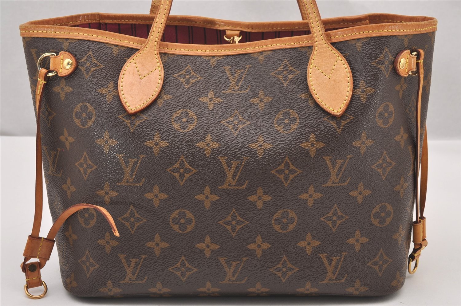Authentic Louis Vuitton Monogram Neverfull PM Tote Bag Pink M41245 LV 0865I