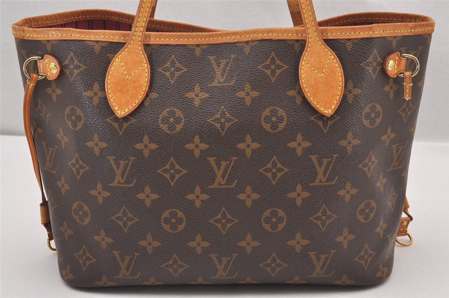 Authentic Louis Vuitton Monogram Neverfull PM Tote Bag Pink M41245 LV 0865I