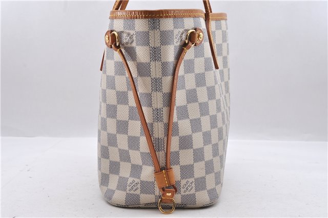 Authentic Louis Vuitton Damier Azur Neverfull PM Tote Bag N51110 LV 0936D