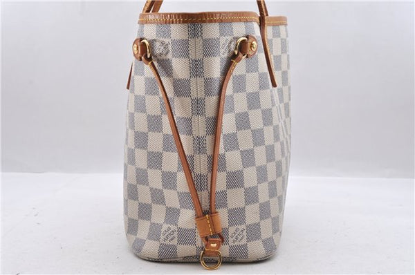 Authentic Louis Vuitton Damier Azur Neverfull PM Tote Bag N51110 LV 0936D