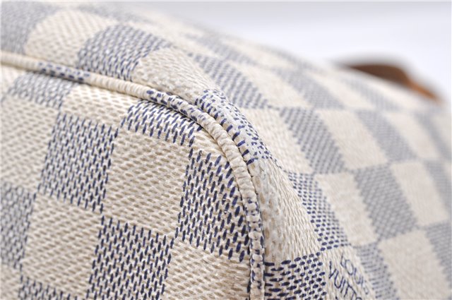 Authentic Louis Vuitton Damier Azur Neverfull PM Tote Bag N51110 LV 0936D