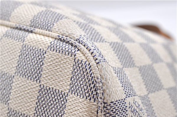 Authentic Louis Vuitton Damier Azur Neverfull PM Tote Bag N51110 LV 0936D