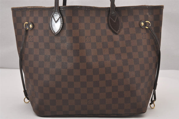 Authentic Louis Vuitton Damier Neverfull MM Shoulder Tote Bag N51105 LV 0953I