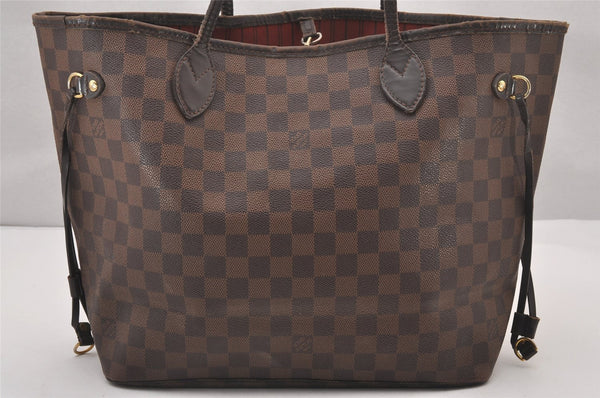 Authentic Louis Vuitton Damier Neverfull MM Shoulder Tote Bag N51105 LV 0953I