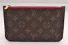 Authentic Louis Vuitton Monogram Neverfull MM Pouch Purse Clutch Bag Pink 1058I