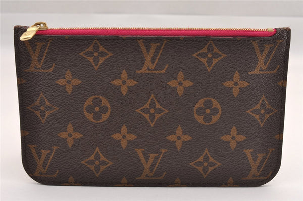 Authentic Louis Vuitton Monogram Neverfull MM Pouch Purse Clutch Bag Pink 1058I