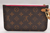 Authentic Louis Vuitton Monogram Neverfull MM Pouch Purse Clutch Bag Pink 1058I