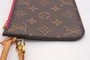 Authentic Louis Vuitton Monogram Neverfull MM Pouch Purse Clutch Bag Pink 1058I