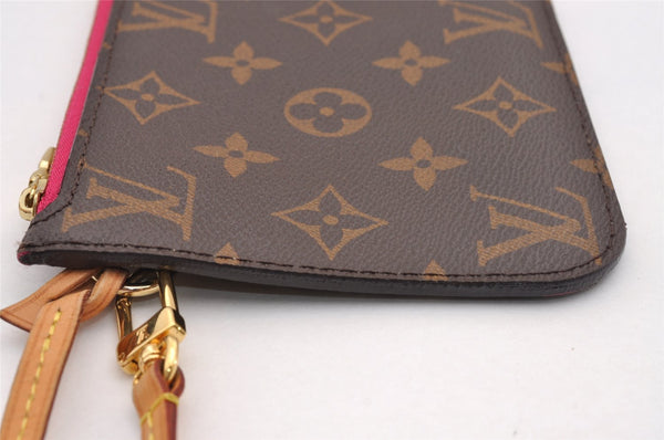 Authentic Louis Vuitton Monogram Neverfull MM Pouch Purse Clutch Bag Pink 1058I