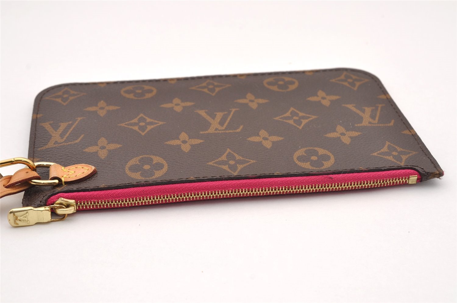 Authentic Louis Vuitton Monogram Neverfull MM Pouch Purse Clutch Bag Pink 1058I