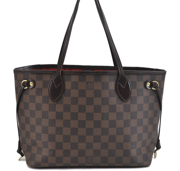 Authentic Louis Vuitton Damier Neverfull PM Tote Bag N51109 LV 1092D