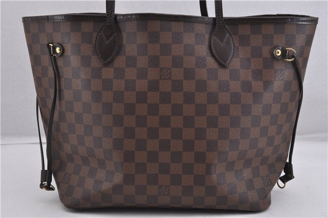 Authentic Louis Vuitton Damier Neverfull MM Shoulder Tote Bag N51105 LV 1329F
