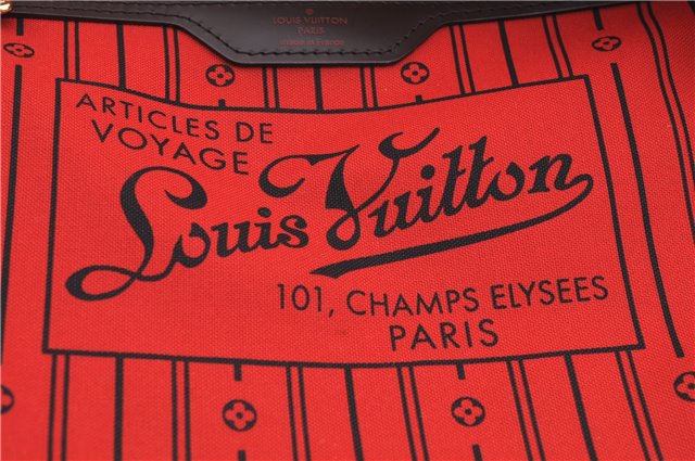 Authentic Louis Vuitton Damier Neverfull MM Shoulder Tote Bag N51105 LV 1329F