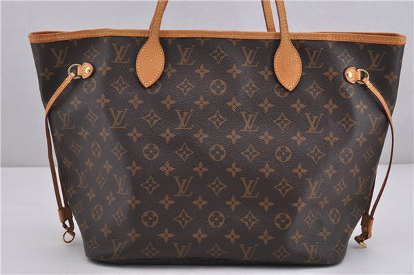 Authentic Louis Vuitton Monogram Neverfull MM Tote Bag Fuchsia M40996 Pink 1335F