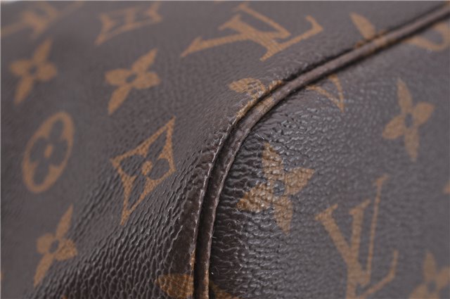 Authentic Louis Vuitton Monogram Neverfull MM Tote Bag Fuchsia M40996 Pink 1335F