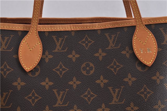 Authentic Louis Vuitton Monogram Neverfull MM Tote Bag Fuchsia M40996 Pink 1335F